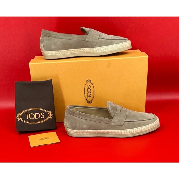 Tod\'s Mocassino Gomma Rafia Suede Driver Beige Loafers Shoes US 8 EU 6 1/2 NIB main image 12